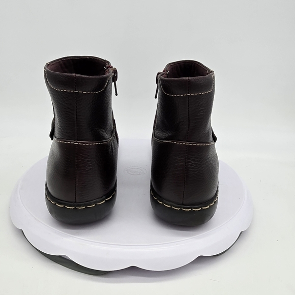 Clarks Shoe Women's 9 M Ashland Pine Burgundy Leather Boots 26147408 - Picture 5 of 10